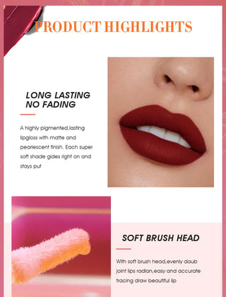 IMAGIC Lipgloss Matte 20 Colors Lip Gloss Velvety Lipstick Liquid Matte Waterproof Lip Tint Full & rich Sexy Lip Makeup Cosmetic ALODIA STORE