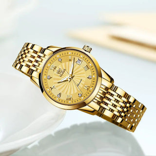OLEVS Luxury Brand Ladides Automatic Mechanical Wristwatch Waterproof Stainless Steel Simple Watch For Women Gift for girl ALODIA STORE
