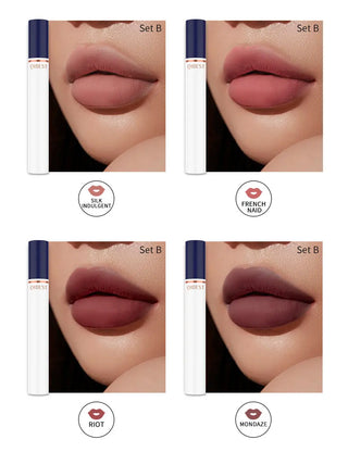 QIBEST Matte Liquid Lipstick Makeup Set Lip Makeup Set Long Lasting Lip Gloss Waterproof Lip Tint Matte Lipgloss Cosmetic Kit - Alodia Store