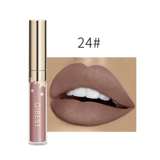 QIBEST Liquid Lipstick Waterproof Lipgloss 24 Color Lipgloss Lipstick Lips Makeup Cosmetic Long Lasting Lip Tint Lip Gloss Matte ALODIA STORE
