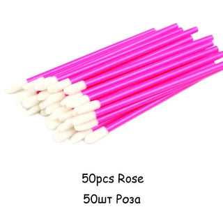 Disposable Lip Brushes 50pcs Eyelash Cleaning Makeup Removing Tools Lipstick Lip Gloss Mascara Wands Set Cosmetic Applicator ALODIA STORE