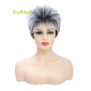 Short Ombre Blonde Wig Synthetic Bob Straight Hair With Bangs Women Natural Daily Wear Wig ALODIA STORE
