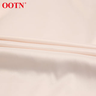 OOTN White Single Breasted Elegant Dress For Women Party Robe High Waist Satin Long Dress Chic Midi Dresses Lantern Sleeve ALODIA STORE