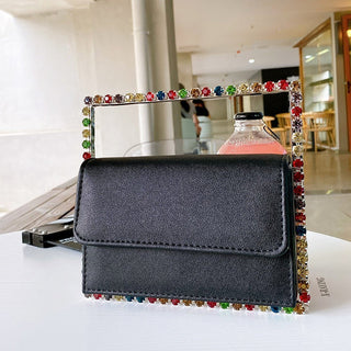 Luxury Colored Diamond Half Moon Women Purses and Handbags Evening Bag Serpentine Designer Party Clutch Bag Chic Wedding Bag ALODIA STORE