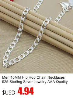 Men's 8MM 20'' 55cm Silver Colour Necklace Fashion  Silver Colour Jewelry Figaro Chain Necklace For Women Male AAA Quality ALODIA STORE