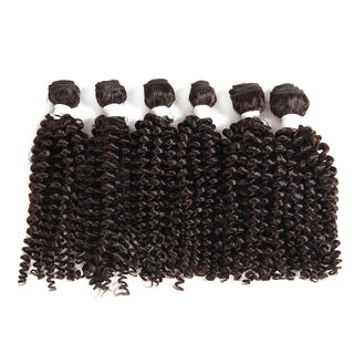 SOKU Kinky Curly Synthetic Hair Weaving 18-22 Inch Hair Extension Black Hair Weft Heat Resistant Fiber Hair Weave Bundles ALODIA STORE