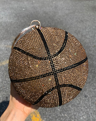 Luxury Basketball Diamond Party Evening Bag Purses and Handbag for Women Ball Shape Shoulder Bag Clutch Designer Crossbody Bag ALODIA STORE
