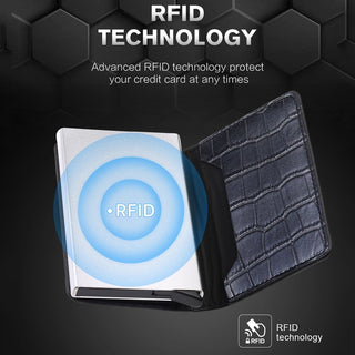 Men Smart Wallet Rfid Safe Anti-theft Holder Women Small Purse Bank ID Cardholder Metal ALODIA STORE