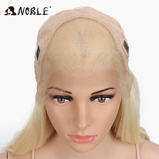 Noble Hair Synthetic Lace Front Wig Long straight 28 Inch Lace Wig Ombre Blonde Wig Heat Resistant Wigs For Women Lace Front Wig ALODIA STORE