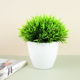 Artificial Plants Potted Green Bonsai Small Tree Grass Plants Pot Ornament Fake Flowers for Home Garden Decoration Wedding Party ALODIA STORE