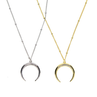 Hot Sale Delicate Moon pendant Necklace Jewelry Curved Moon Necklace Gold color 925 Silver Moon Necklace Jewelry Birthday Gift ALODIA STORE