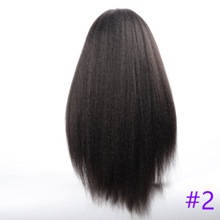 Long Kinky Straight Synthetic Wigs for Black Women Black Brown Blonde Ginger Red White Hair Afro Wigs Synthetic STW Hair Wigs ALODIA STORE