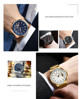 Top Brand CURREN Luxury Quartz Watches for Men Wrist Watch Classic Silver Stainless Steel Strap Men's Watch Waterproof 30M ALODIA STORE