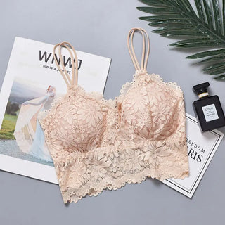 SVOKOR Women Wireless Lace Bra Push Up Tube Top Plus Size Sport Bralette Underwear Non-adjusted Straps Lingerie Full Cup ALODIA STORE