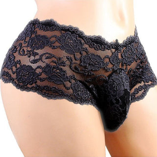 Sexy Panties Plus Size Lace Sissy Men's Underwear Sexy Lingerie Male Breathable Jockstrap Briefs G-String Thongs Porno Underpant ALODIA STORE