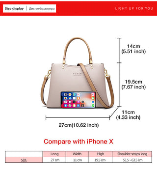 FOXER Elegant Bag Leather Lady Handbag Simple Tote bag ALODIA STORE