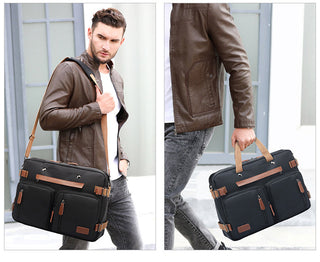 Men Canvas Work Bag Briefcase Travel Messenger Shoulder Bag Multifunction Tote Handbag Big Casual Business Laptop Pocket XA284ZC ALODIA STORE