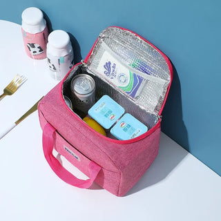 PURDORED 1 Pc Portable Large Lunch Bag Waterproof Food Picnic Lunch Box Bag Insulated Women Cooler Bags Fresh Bento Food Pouch ALODIA STORE