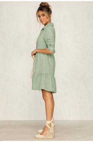Shirt Dress Long Sleeve Women Clothing Autumn Winter Dress Button Turn-down Collar Ladies A-line Mini Party Dress 2022 Vestidos ALODIA STORE