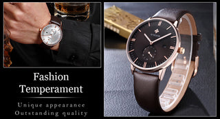 Famous Brand WWOOR Watch Men Luxury Casual Quartz Watches For Men Sports Business Leather Wrist Watch Men Relogio Masculino ALODIA STORE