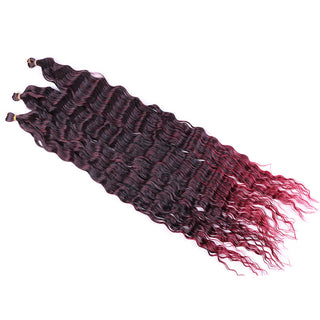 Full Star Crochet Hair Pink Ombre Blonde Ocean Wave 32 Inch Synthetic Hair 100g Soft Braiding Hair Extensions Deep Wave Twist ALODIA STORE