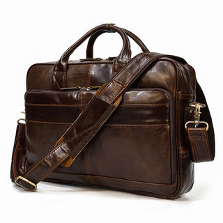 MAHEU Retro Laptop Briefcase Bag Genuine Leather Handbags Casual 15.6 Pad Bag Daily Working Tote Bags Men Male bag for documents ALODIA STORE