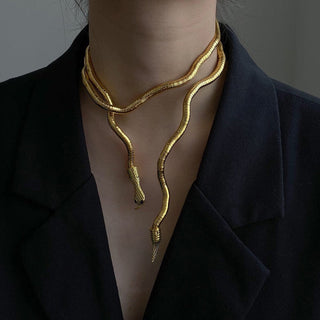 Bilandi Trendy Jewelry Snake Necklace Hot Selling Personality Design Soft Metal Necklace For Women Gift ALODIA STORE