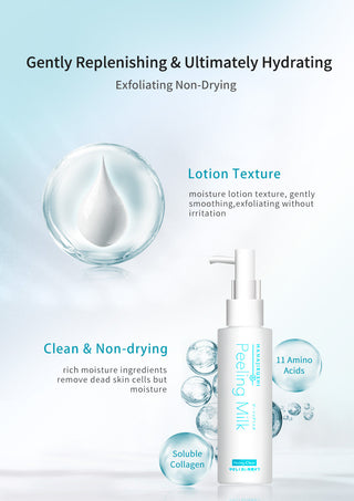 HANAJIRUSHI Facial Body Exfoliator Cream Peeling Milk Emulsion Scrub Polish Skin Remove Dead Skin Cell Horny Moisture Skin 120ml ALODIA STORE