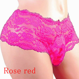 Sexy Panties Plus Size Lace Sissy Men's Underwear Sexy Lingerie Male Breathable Jockstrap Briefs G-String Thongs Porno Underpant ALODIA STORE