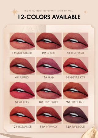 IMAGIC New12-Color Liquid Lipstick Matte Makeup Lips Silky-Smooth Long-Lasting Gloss High Pigment Lip&Cheek Waterproof Lip Mud ALODIA STORE