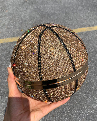 Luxury Basketball Diamond Party Evening Bag Purses and Handbag for Women Ball Shape Shoulder Bag Clutch Designer Crossbody Bag ALODIA STORE