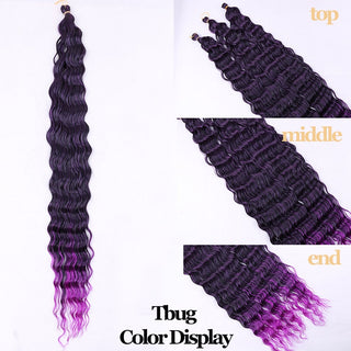 Full Star Crochet Hair Pink Ombre Blonde Ocean Wave 32 Inch Synthetic Hair 100g Soft Braiding Hair Extensions Deep Wave Twist ALODIA STORE