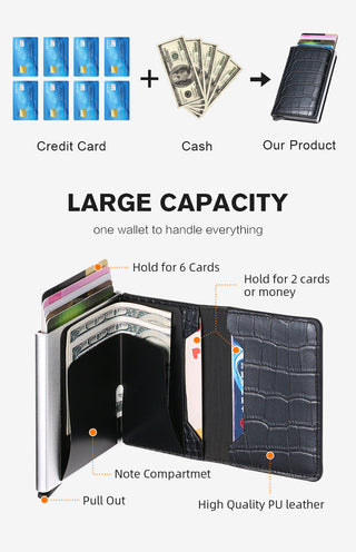 Men Smart Wallet Rfid Safe Anti-theft Holder Women Small Purse Bank ID Cardholder Metal ALODIA STORE