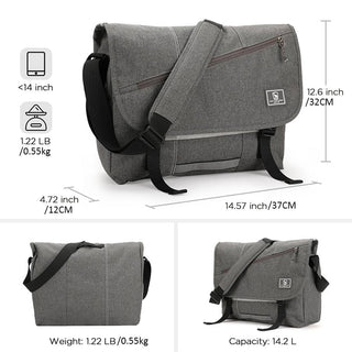 OIWAS Fashion Men Crossbody Messenger Bag 14 Inch Laptop Shoulder Bags Men Casual Sling SchoolBag Briefcase Travel Handbag ALODIA STORE