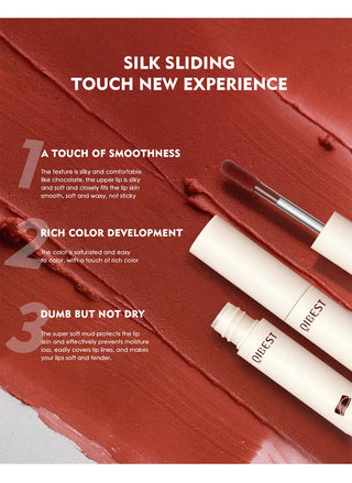 QIBEST Lip Gloss 8 Colors Nude Matte Chocolate Lipstick Waterproof Long Lasting Women Red Lip Tint Velvet Lip Glaze Cosmetics ALODIA STORE