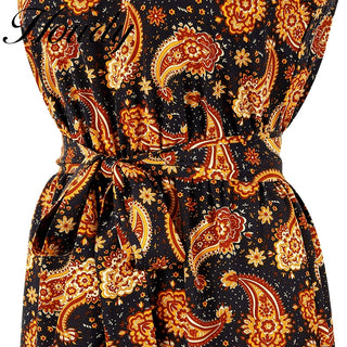 Fashion Sexy Female Wide-Leg Tropical Dress Sleeveless Elegant Tie Long Dress Party Bridesmaid Robe Long Skirt Party Dress ALODIA STORE