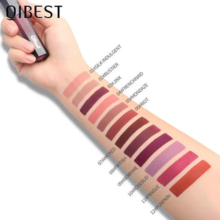 QIBEST Lip Gloss Makeup Moisturizer Waterproof 12 Colors Makeup Lipstick Long Lasting Liquid Lipstick Lip Tint Cosmetics TLSM2 - Alodia Store