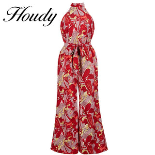 Fashion Sexy Female Wide-Leg Tropical Dress Sleeveless Elegant Tie Long Dress Party Bridesmaid Robe Long Skirt Party Dress ALODIA STORE