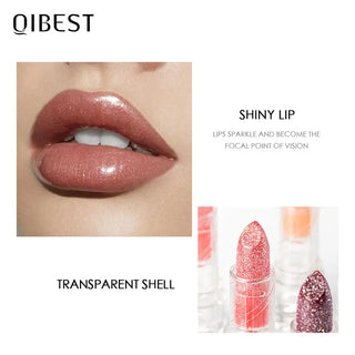 QIBEST Newest Lip Balm Wholesale Lip Care Lip Plumper Moisturizing Lip Balm Color Changing Lip Balm Glitter Lip Balm For Girl ALODIA STORE
