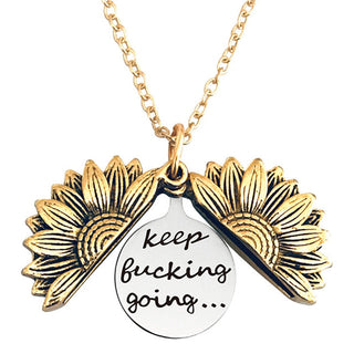 New Stainless Steel Necklaces For Women Open Locket Necklace Engraved You Are My Sunshine Sunflower Pendant Necklace Gift ALODIA STORE