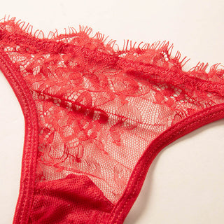 Ellolace Sexy Women's Underwear Lingerie See Through Bra Low Cup Lace Underwear Set Sexy Lingerie Set Bra And Panty Set alodia store