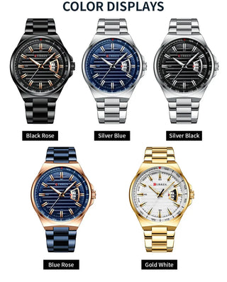 Top Brand CURREN Luxury Quartz Watches for Men Wrist Watch Classic Silver Stainless Steel Strap Men's Watch Waterproof 30M ALODIA STORE