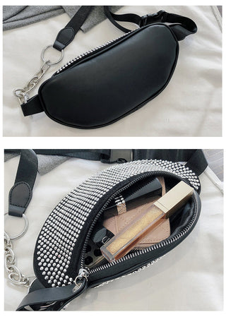 JIEROTYX Fashion Rhinestones Women waist bag ALODIA STORE