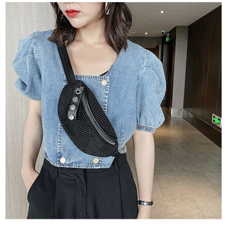 JIEROTYX Fashion Rhinestones Women waist bag ALODIA STORE