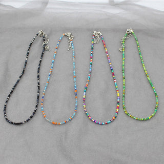 Simple Seed Beads Strand Choker Necklace Women String  Collar Charm Colorful Handmade Bohemia Collier Femme Jewelry Gift ALODIA STORE