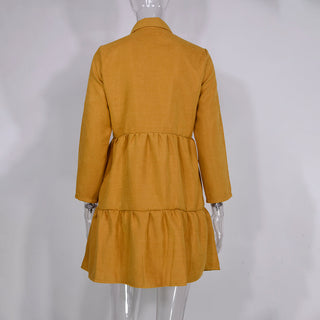 Shirt Dress Long Sleeve Women Clothing Autumn Winter Dress Button Turn-down Collar Ladies A-line Mini Party Dress 2022 Vestidos ALODIA STORE