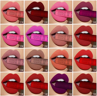 QIBEST Liquid Lipstick Waterproof Lip Gloss 34 Colors Matte Lipstick Long lasting Lipgloss Cosmetics Lips Makeup Nude Maquiagem - Alodia Store