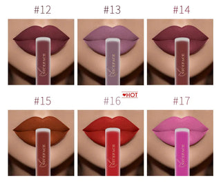 NICEFACE Lip Gloss Nude Matte Liquid Lipstick Lipgloss Waterproof Lip - Alodia Store
