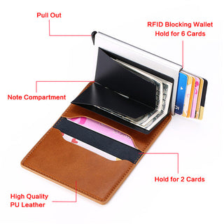 Men Smart Wallet Rfid Safe Anti-theft Holder Women Small Purse Bank ID Cardholder Metal ALODIA STORE