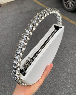 Luxury Colored Diamond Half Moon Women Purses and Handbags Evening Bag Serpentine Designer Party Clutch Bag Chic Wedding Bag ALODIA STORE